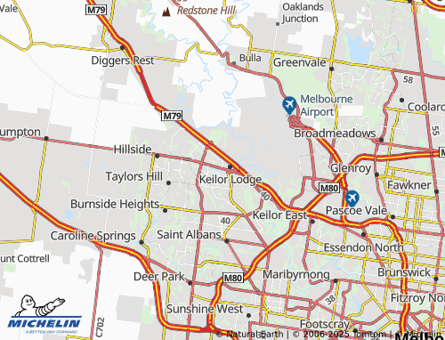 MICHELIN Taylors Lakes map - ViaMichelin