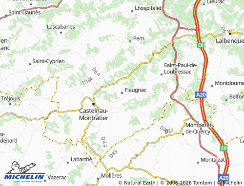 MICHELIN Flaugnac map - ViaMichelin
