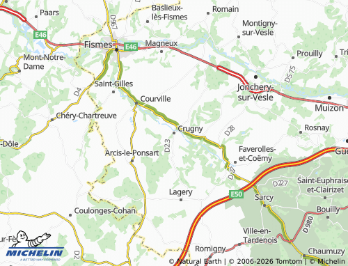 Mapa MICHELIN Crugny - ViaMichelin