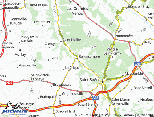 MICHELIN Bellencombre map - ViaMichelin