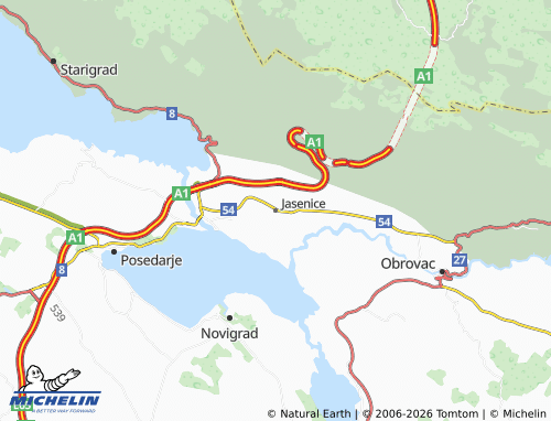 MICHELIN Jasenice map - ViaMichelin