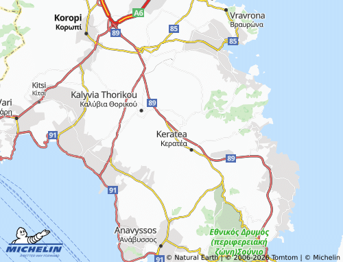 Mapa MICHELIN Peta Kouvara - ViaMichelin