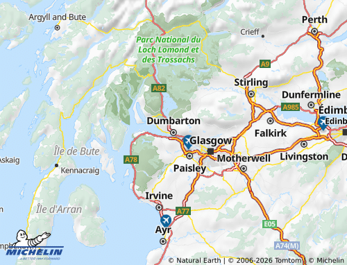 Mappa MICHELIN Dunbartonshire Occidentale - ViaMichelin