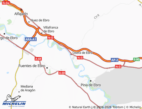 Kaart MICHELIN Osera de Ebro - ViaMichelin