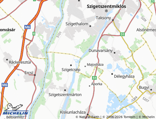 MICHELIN-Landkarte Dunapart - ViaMichelin