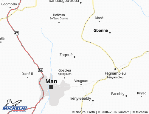 Mapa MICHELIN Zagoué - ViaMichelin