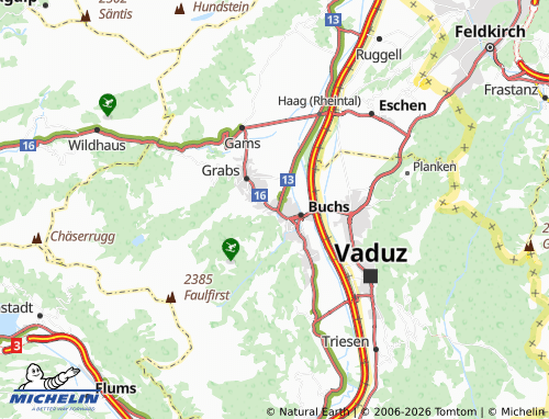 Carte MICHELIN Werdenberg - ViaMichelin
