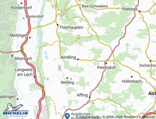 Mapa MICHELIN Aindling - ViaMichelin