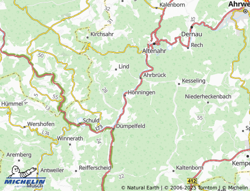 MICHELIN Hönningen map - ViaMichelin