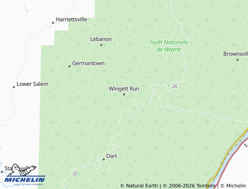 Carte MICHELIN Wingett Run - ViaMichelin
