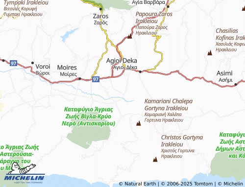 MICHELIN Choustouliana map - ViaMichelin
