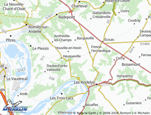 Carte MICHELIN Cuverville - ViaMichelin