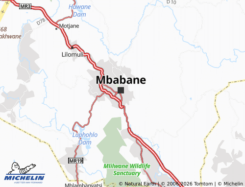 Mappa MICHELIN Mbabane Industrial Site - ViaMichelin
