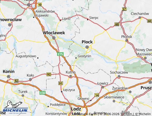 Mapa MICHELIN Gostyniński - ViaMichelin