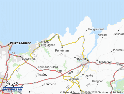 MICHELIN Penvénan map - ViaMichelin