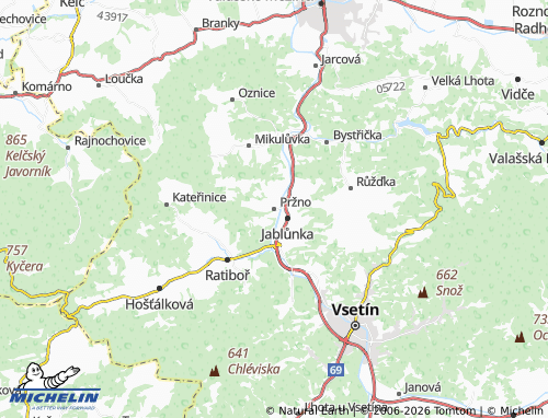 Mapa MICHELIN Pržno - ViaMichelin