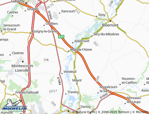 MICHELIN Brissy-Hamégicourt map - ViaMichelin
