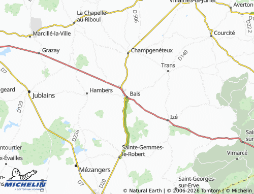 Mappa MICHELIN Bais - ViaMichelin
