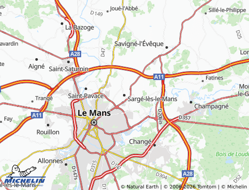 MICHELIN Sargé-lès-le-Mans map - ViaMichelin
