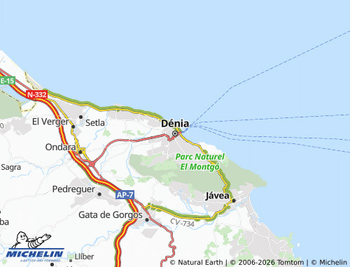 Kaart MICHELIN Dénia - ViaMichelin