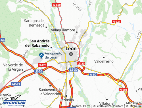 MICHELIN Leon map - ViaMichelin
