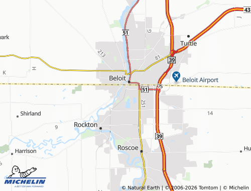 Kaart MICHELIN South Beloit - ViaMichelin