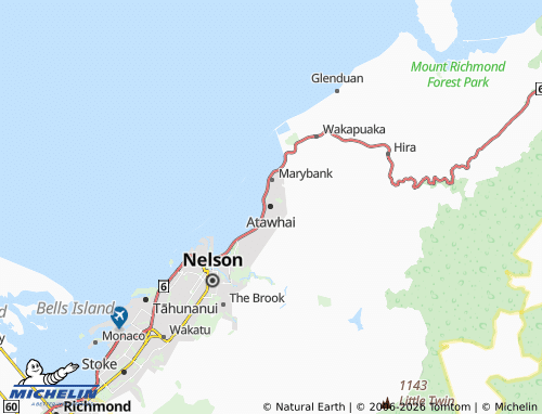 Mapa MICHELIN Atawhai - ViaMichelin