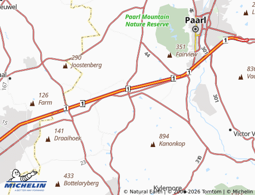 MICHELIN-Landkarte Klapmuts SP - ViaMichelin