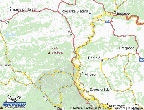 MICHELIN Podcetrtek map - ViaMichelin