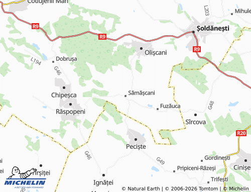 Kaart MICHELIN Sămășcani - ViaMichelin