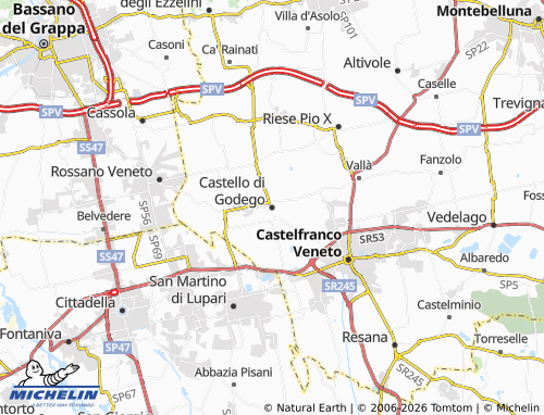 Mapa MICHELIN Castello di Godego - ViaMichelin