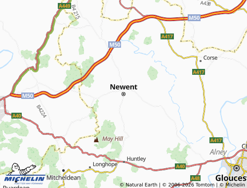 MICHELIN Newent map - ViaMichelin