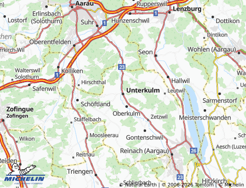 MICHELIN-Landkarte Unterkulm - ViaMichelin