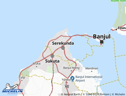 Carte MICHELIN Serekunda - ViaMichelin