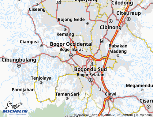MICHELIN Cilendek Timur map - ViaMichelin
