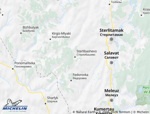 MICHELIN-Landkarte Sterlibaschewski Rajon - ViaMichelin