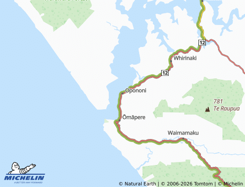 Mapa MICHELIN Opononi - ViaMichelin