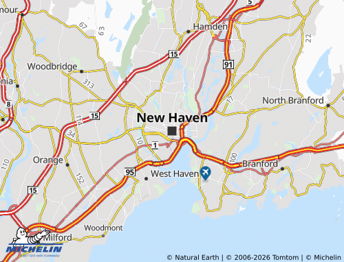Carte MICHELIN New Haven - ViaMichelin