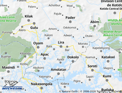 MICHELIN Lira Municipality map - ViaMichelin