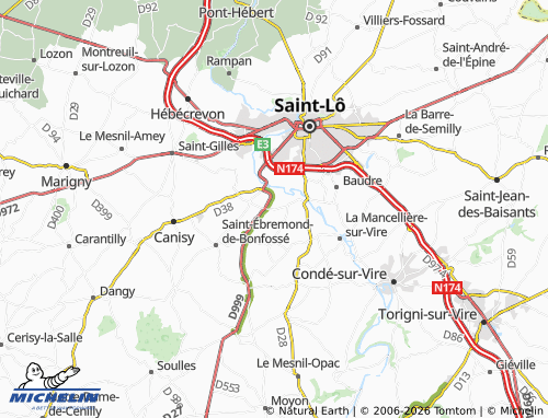 MICHELIN Gourfaleur map - ViaMichelin