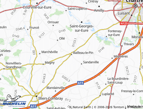 MICHELIN Bailleau-le-Pin map - ViaMichelin