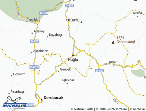 Mapa MICHELIN Huğlu - ViaMichelin