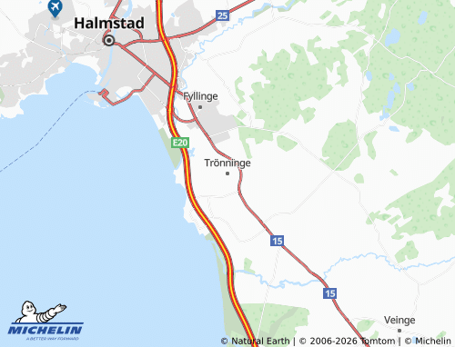 MICHELIN-Landkarte Trönninge - ViaMichelin
