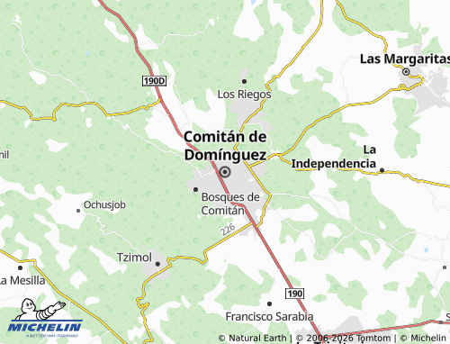 MICHELIN-Landkarte Comitan de Dominguez - ViaMichelin