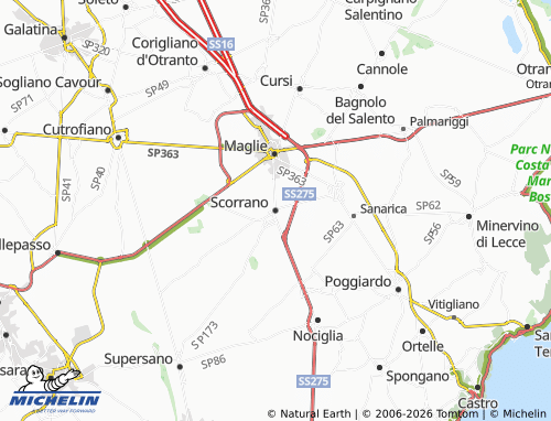 Carte MICHELIN Scorrano - ViaMichelin