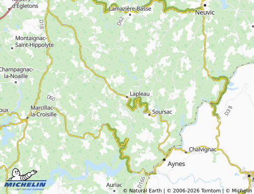 MICHELIN Lapleau map - ViaMichelin