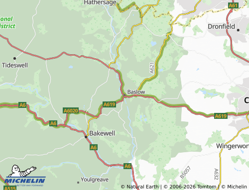 Mappa MICHELIN Baslow and Bubnell - ViaMichelin
