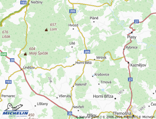 Carte MICHELIN Dolní Bělá - ViaMichelin