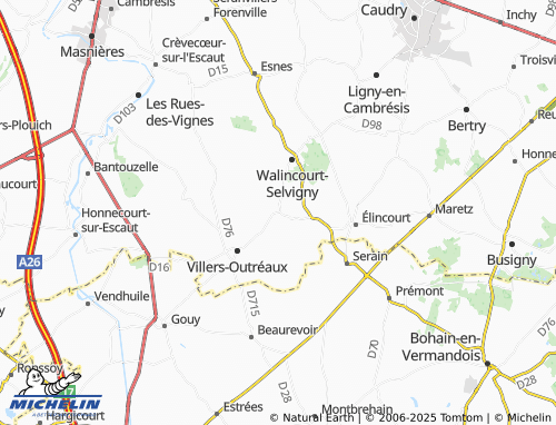 MICHELIN Malincourt map - ViaMichelin