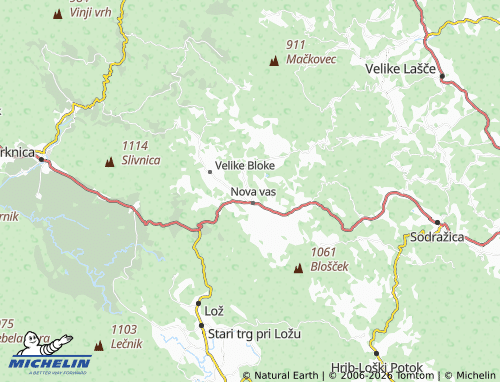 Carte MICHELIN Nemška vas na Blokah - ViaMichelin